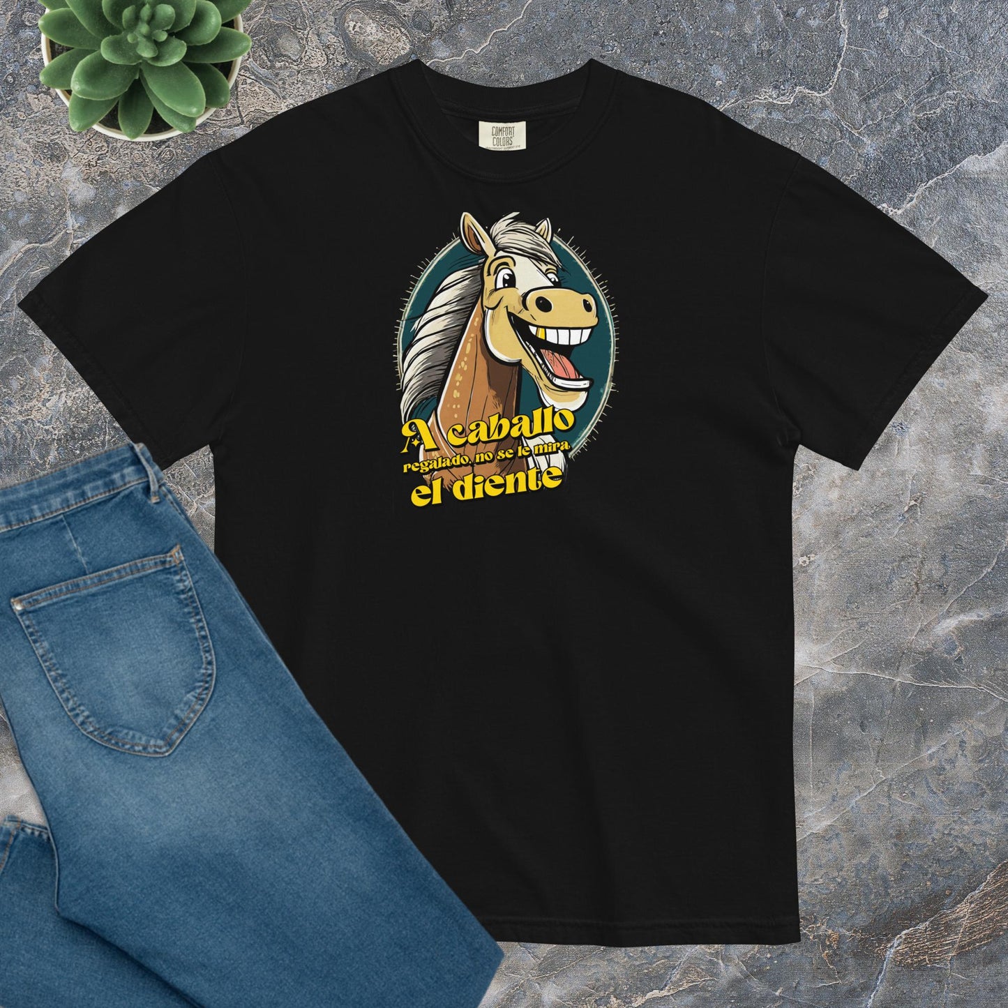 Camiseta Confort Unisex A - A Caballo regalado no se le mira el diente