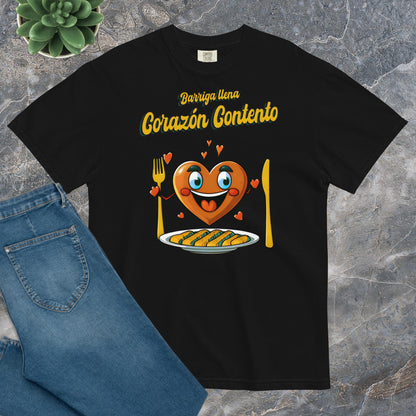 Camiseta Confort Unisex A - A barriga llena corazón contento