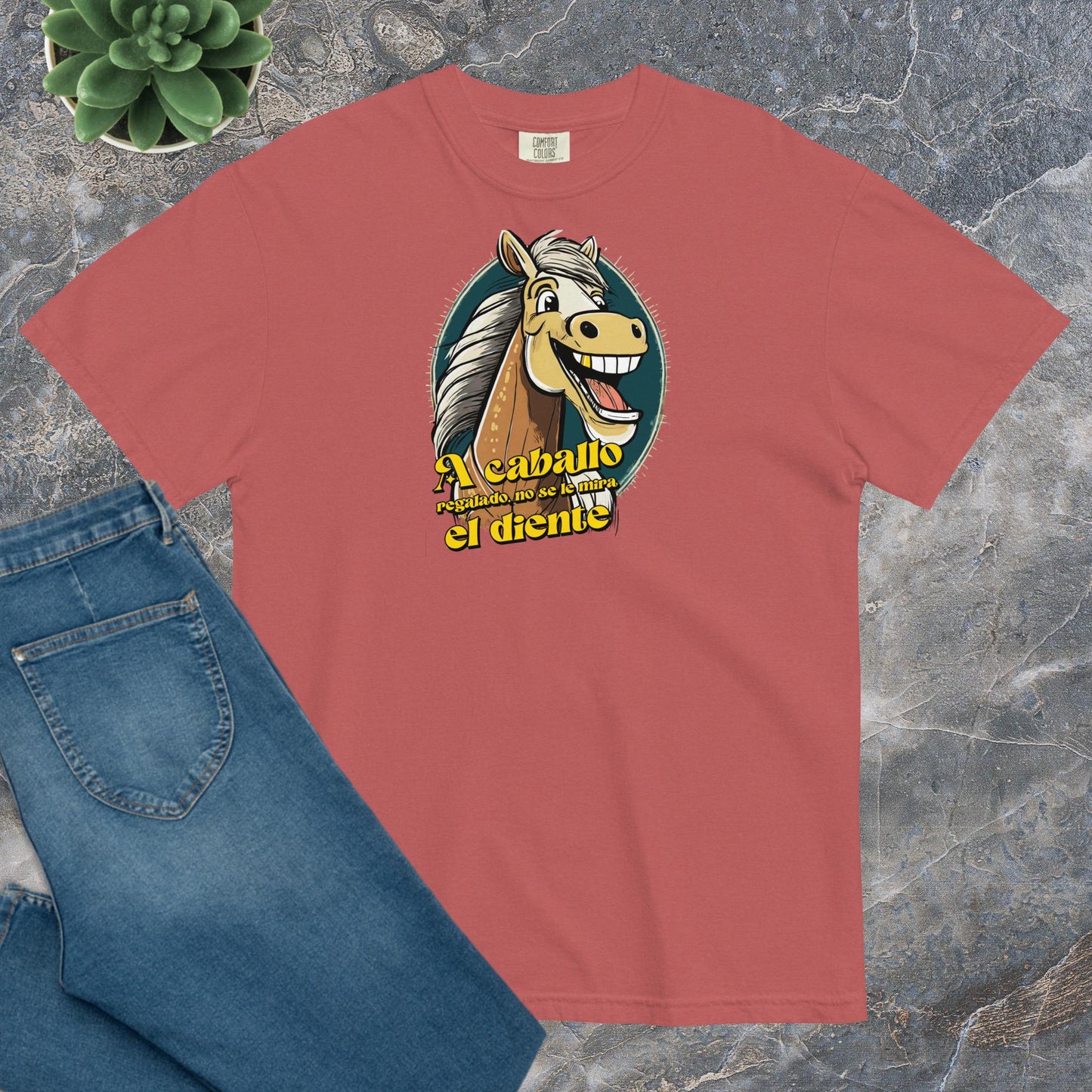 Camiseta Confort Unisex A - A Caballo regalado no se le mira el diente