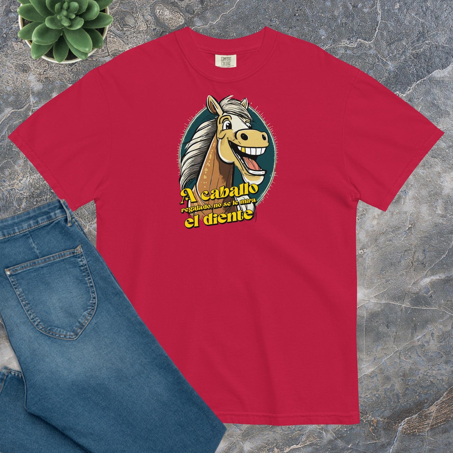 Camiseta Confort Unisex A - A Caballo regalado no se le mira el diente