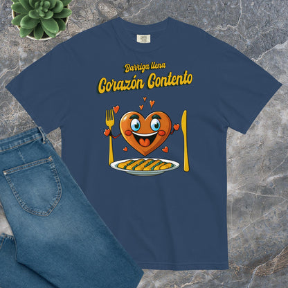 Camiseta Confort Unisex A - A barriga llena corazón contento