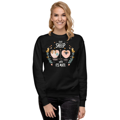 Premium unisex cotton sweatshirt - Each sheep with its mate