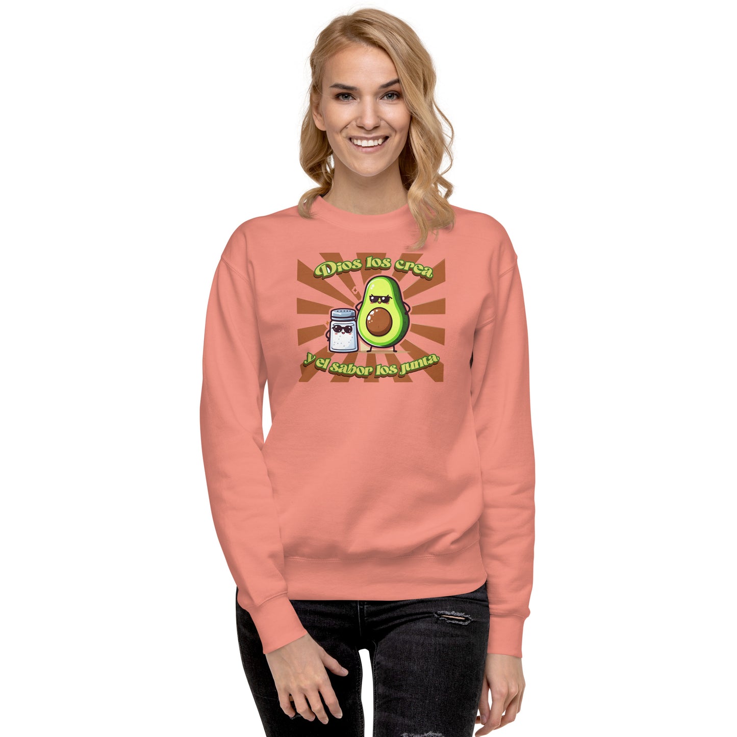 Premium unisex cotton sweatshirt - God creates them and flavor brings them together!