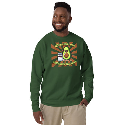 Premium unisex cotton sweatshirt - God creates them and flavor brings them together!