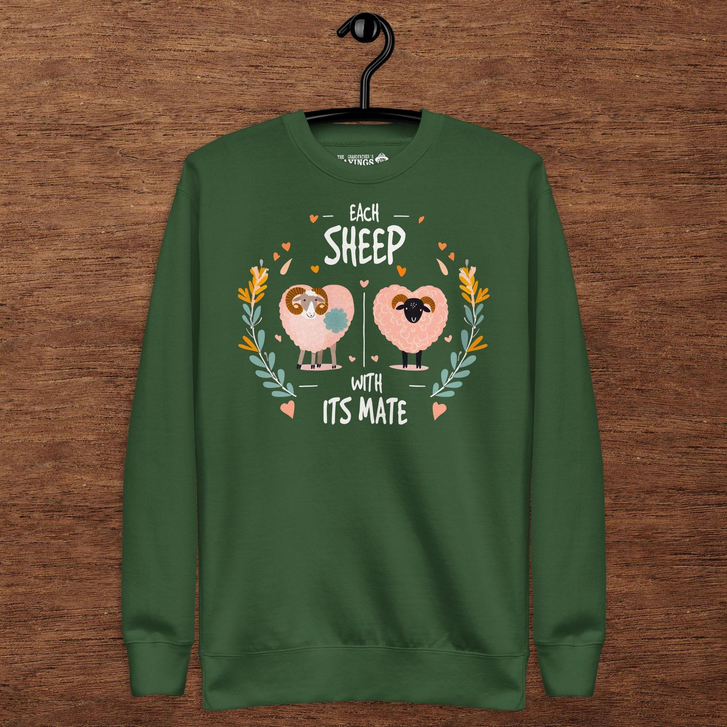 Premium unisex cotton sweatshirt - Each sheep with its mate