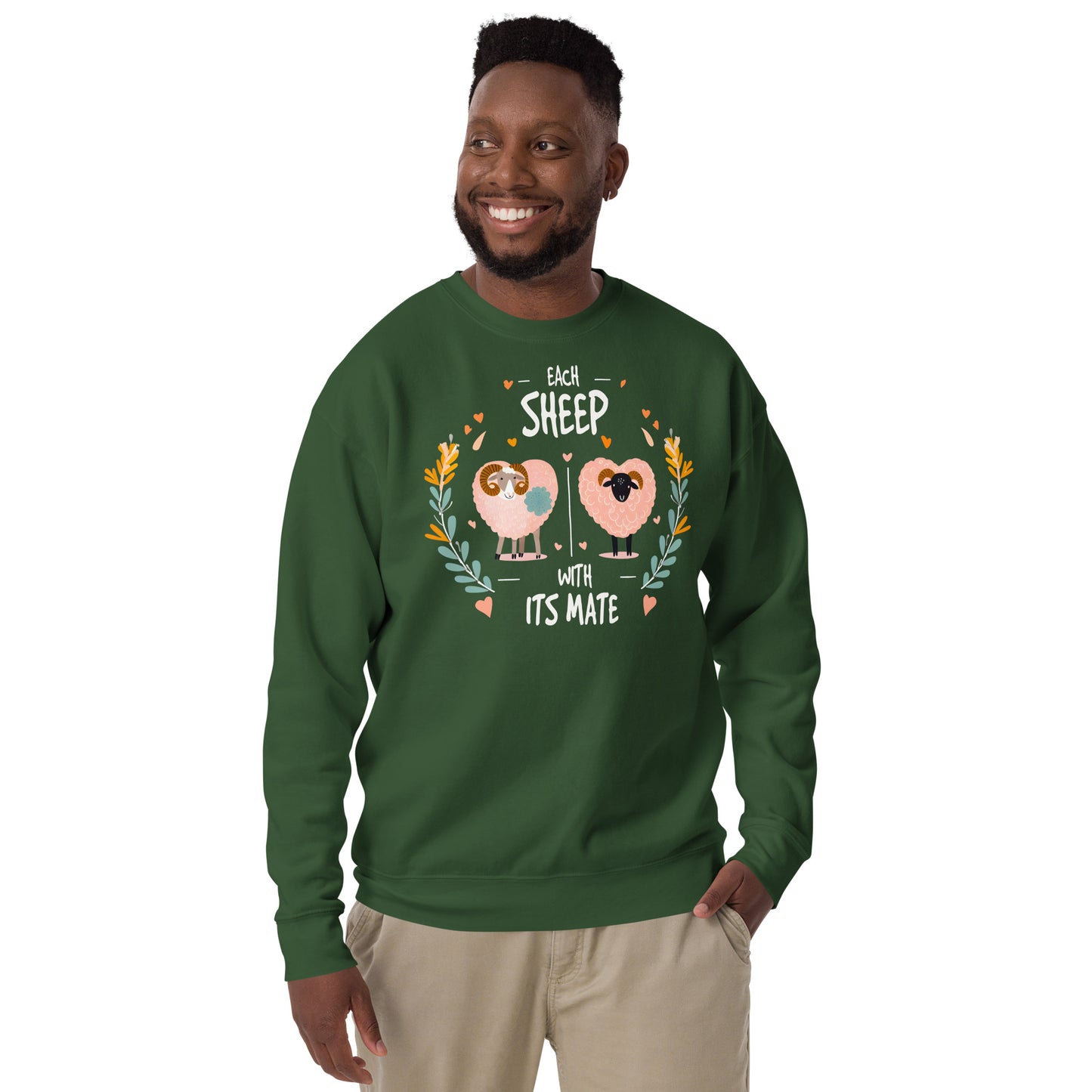 Premium unisex cotton sweatshirt - Each sheep with its mate