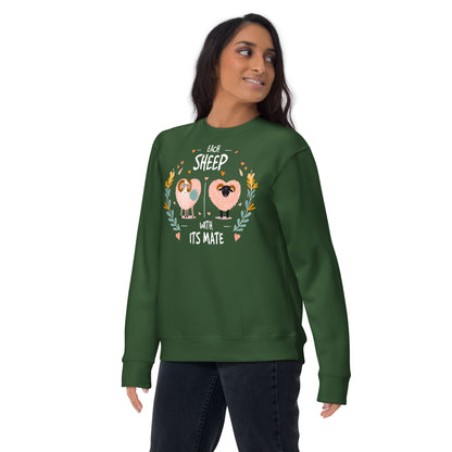 Premium unisex cotton sweatshirt - Each sheep with its mate