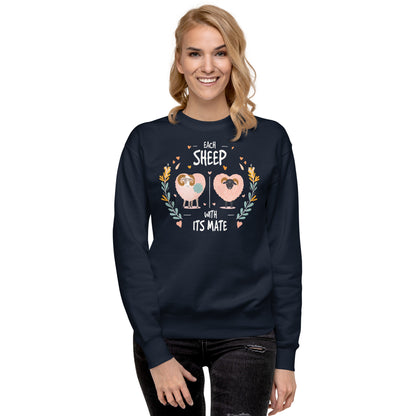 Premium unisex cotton sweatshirt - Each sheep with its mate