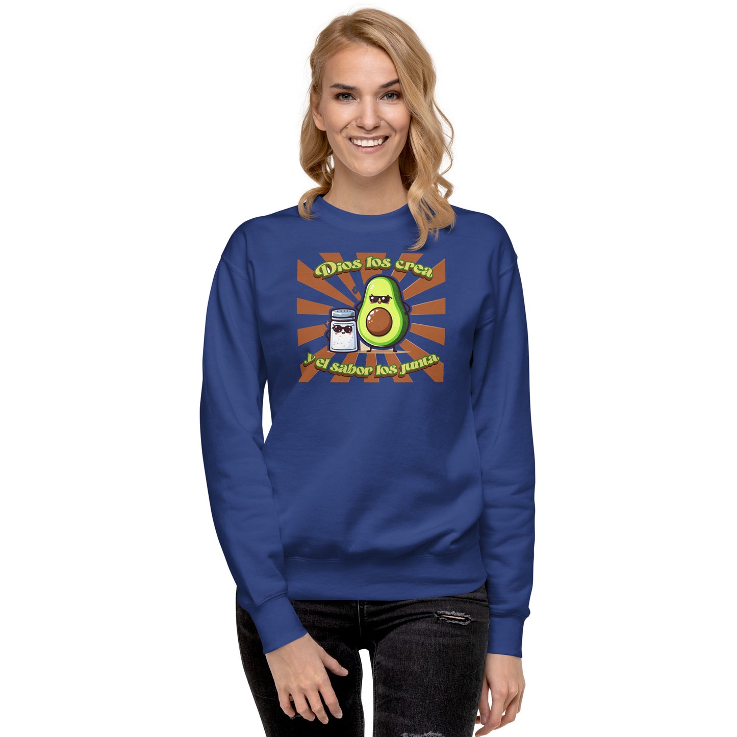 Premium unisex cotton sweatshirt - God creates them and flavor brings them together!