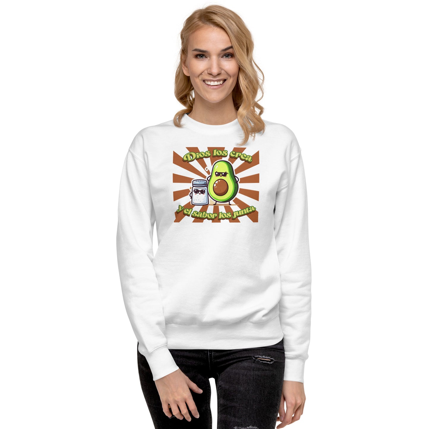 Premium unisex cotton sweatshirt - God creates them and flavor brings them together!