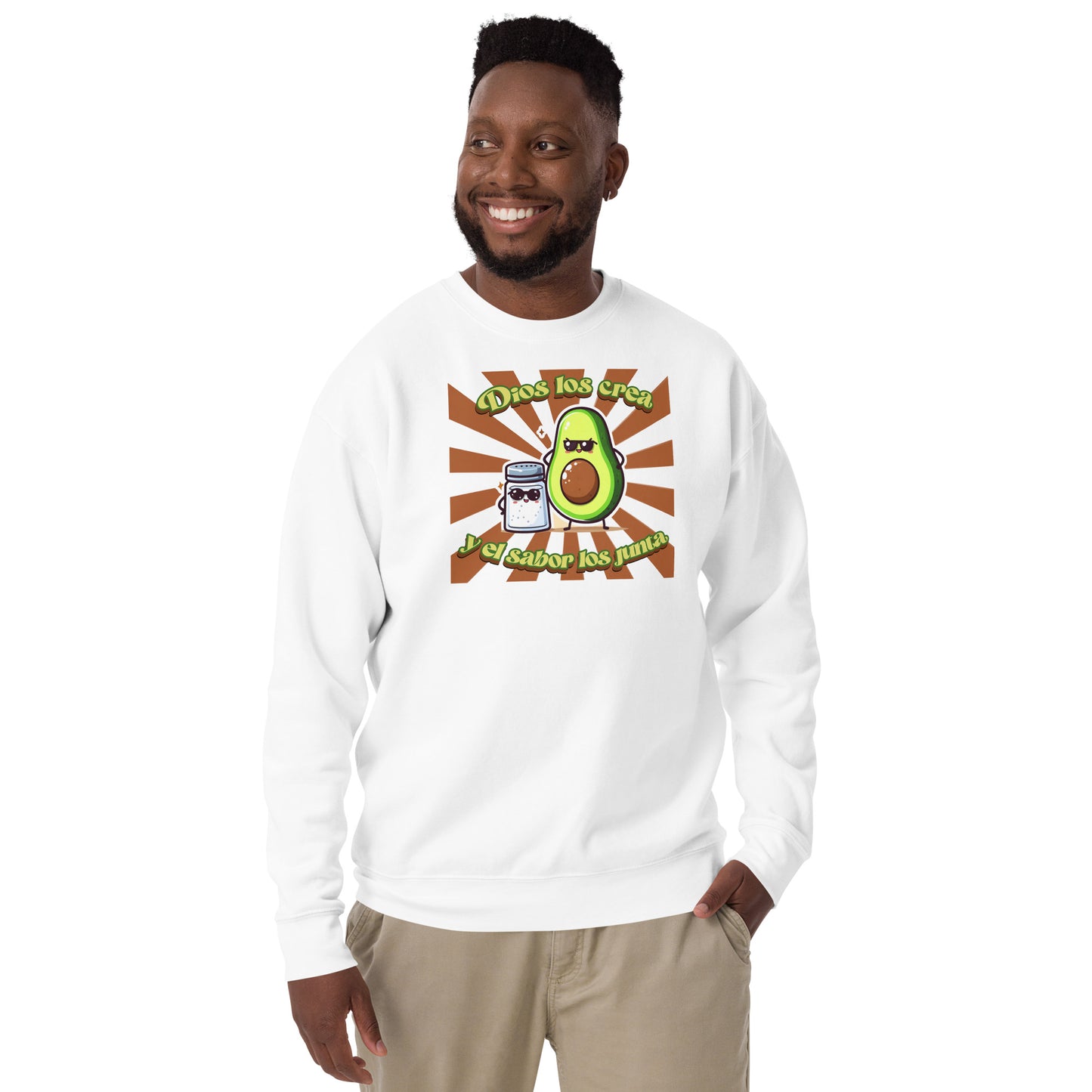 Premium unisex cotton sweatshirt - God creates them and flavor brings them together!