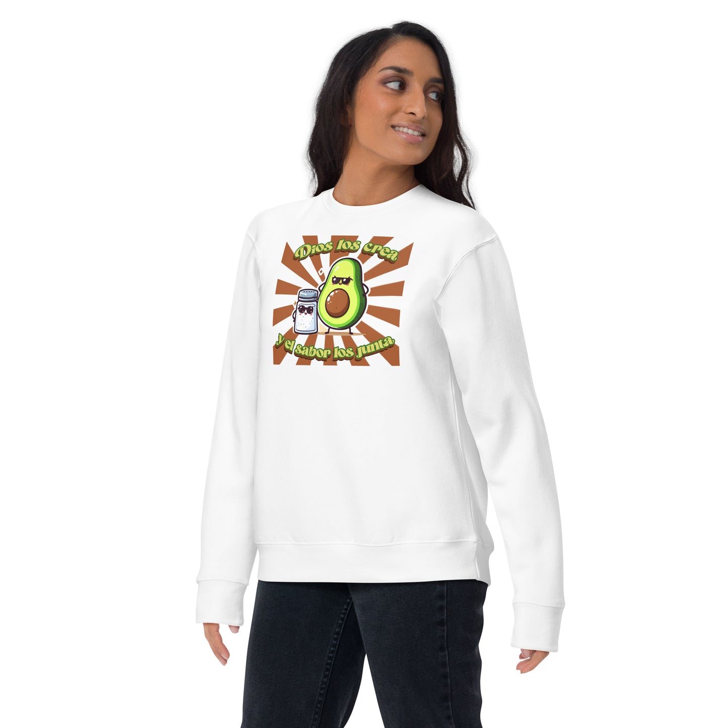 Premium unisex cotton sweatshirt - God creates them and flavor brings them together!