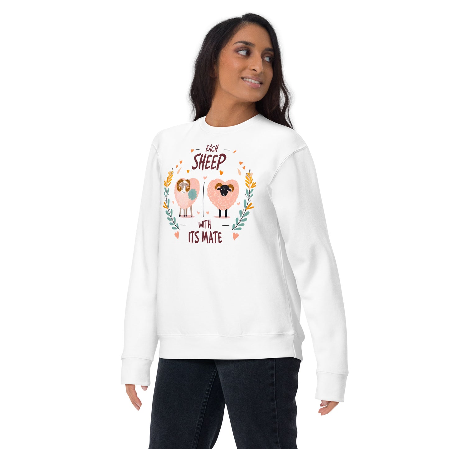 Premium unisex cotton sweatshirt B - Each sheep with its mate